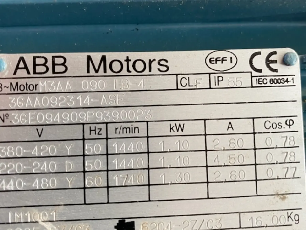 Billede 2 - El motor 1,1 kw 400v
