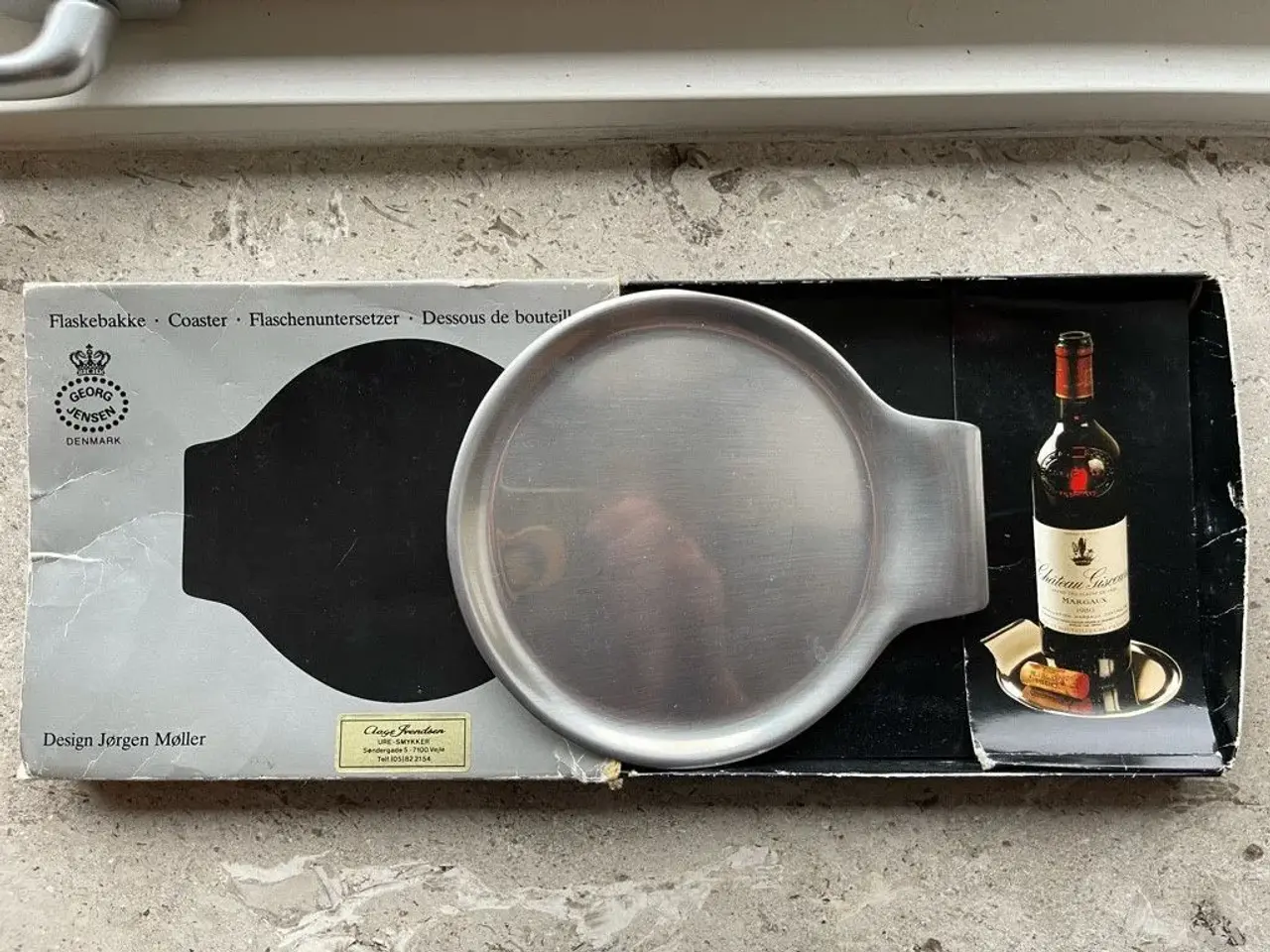 Billede 6 - Georg Jensen bordskåner i stål til vinflaske