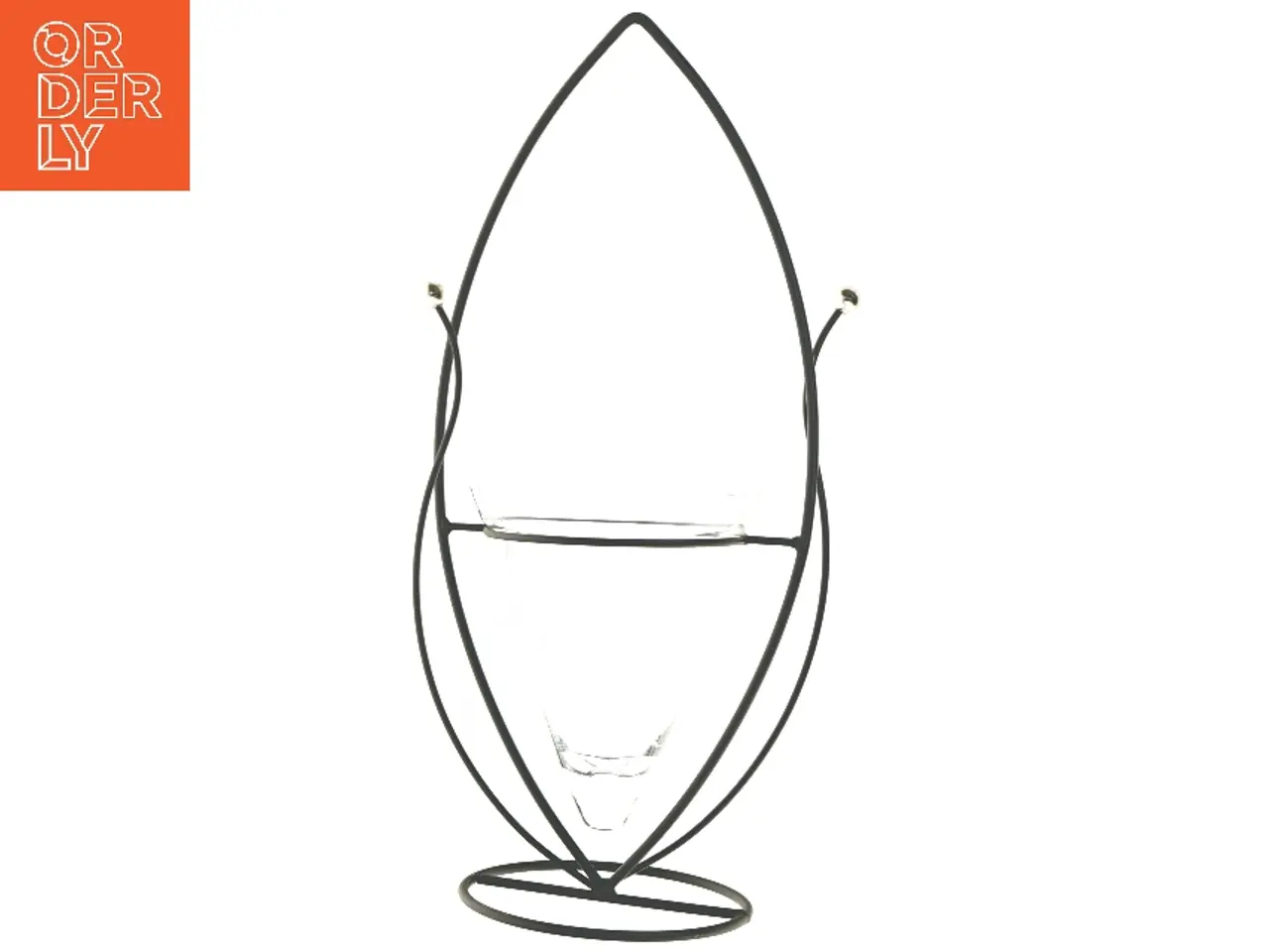 Billede 1 - Glasvase med metalstativ (str. 58x28 cm)