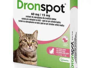 Vetoquinol Dronspot ormekur spot-on til kat - 2,5-5 kg, 2×0,7 ml