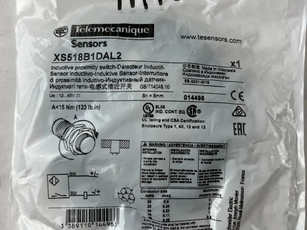 Billede 2 - Telemecanique XS518B1DAL2 Proximity Sensor M18 5mm