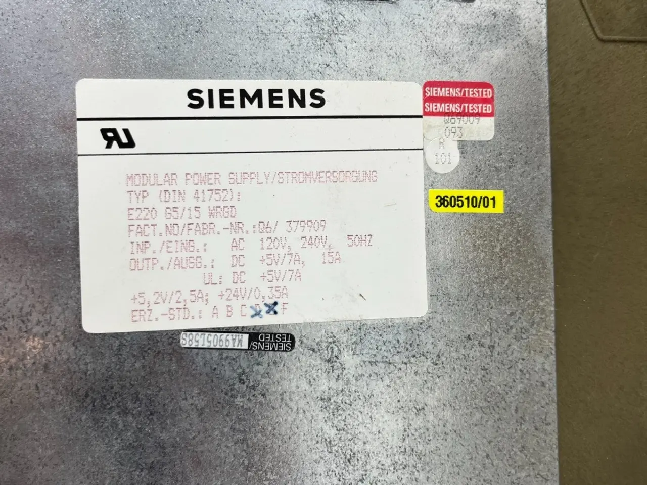 Billede 15 - Siemens SIMATIC S5 PS 951 strømforsyning 115/230 V