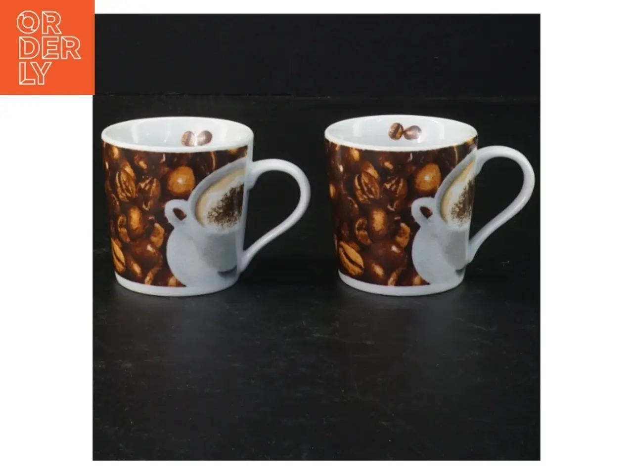 Billede 1 - Kaffekopper med bønnemotiv fra Søstrene Grene (str. 6 x 6 cm)