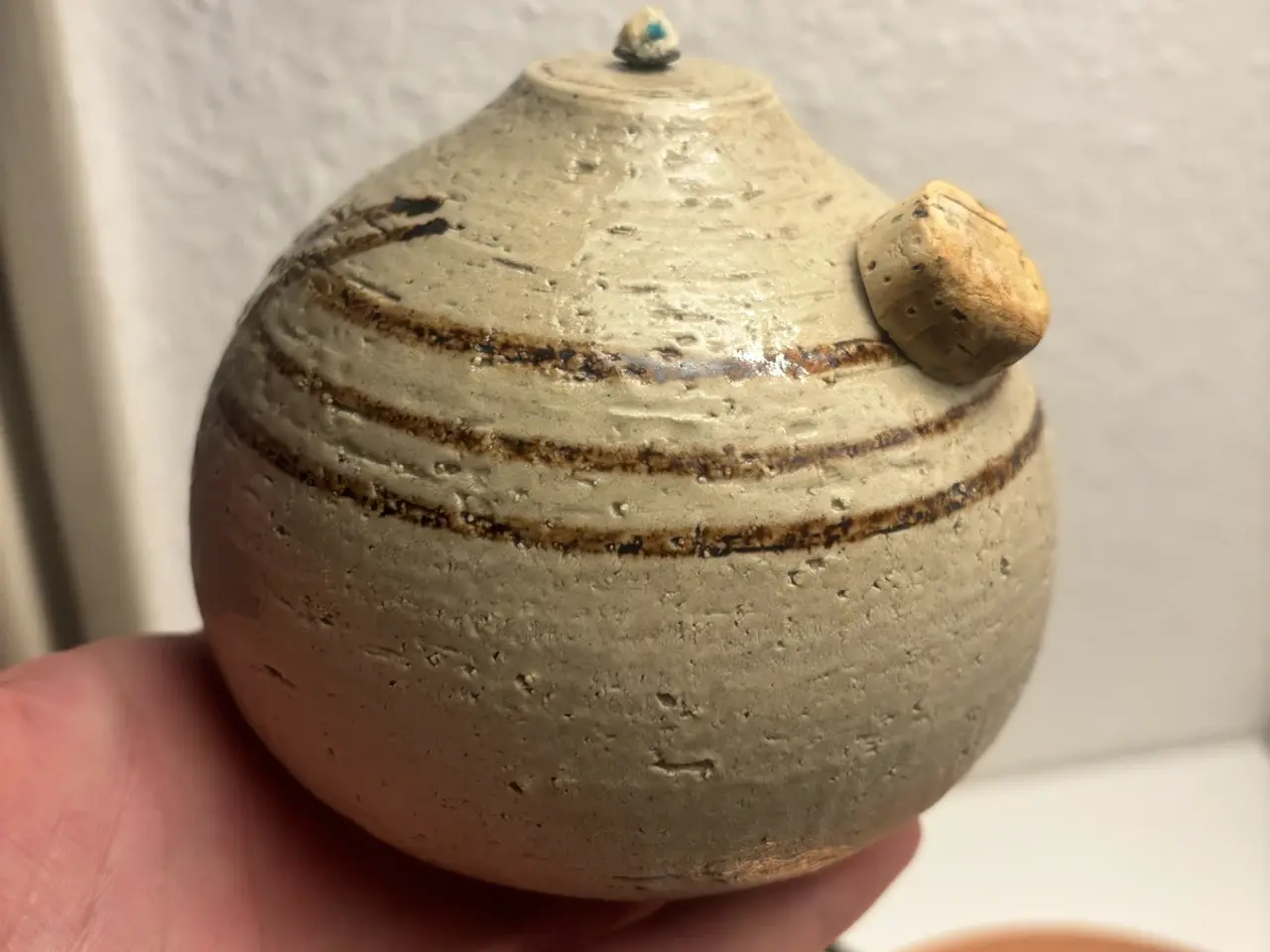 Billede 1 - Retro/Vintage Rund Keramik Olielampe