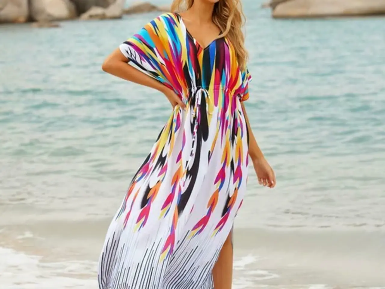 Billede 3 - kjole-sommer bohemian-kaftkan-style kjole.onesize