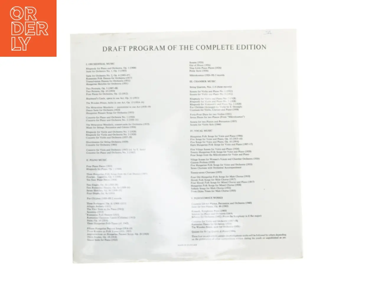 Billede 2 - Bartók Béla LP Complete Edition