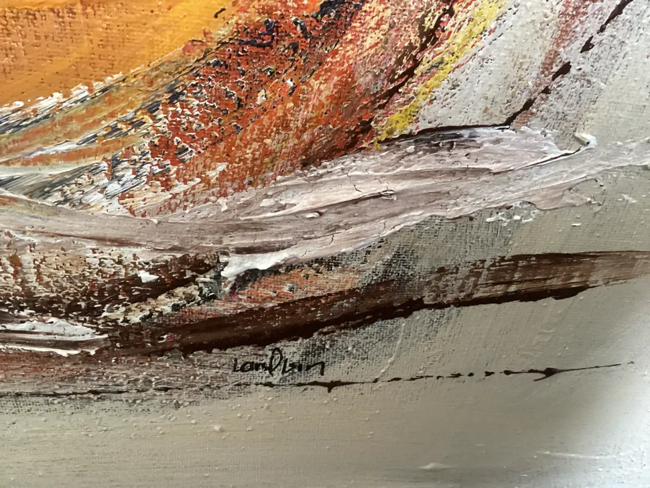 Billede 5 - Stort oliemaleri,  85 x 85 cm. incl. ramme