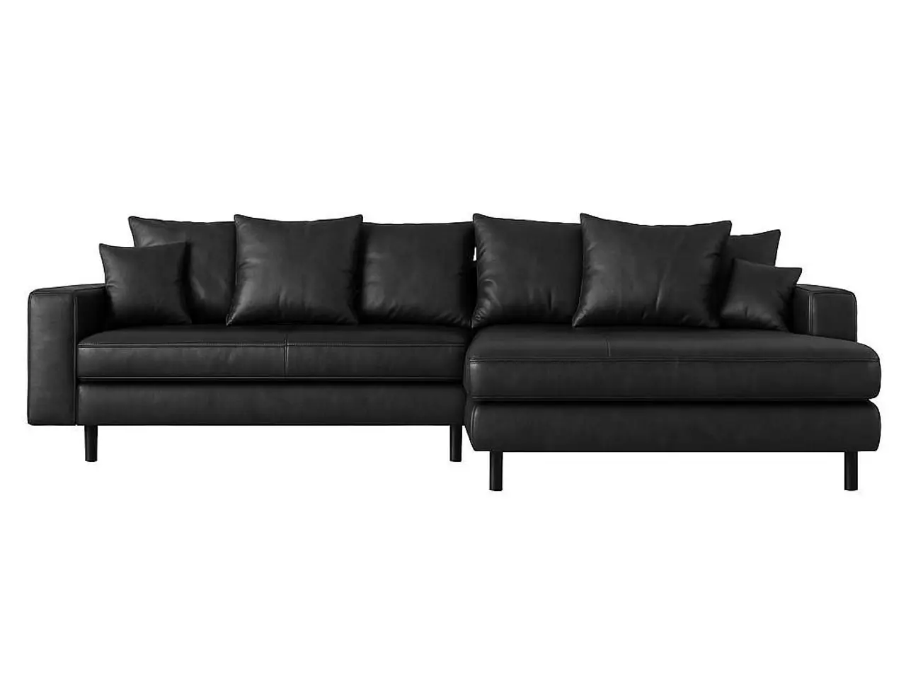 Billede 1 - Miami chaiselongsofa højrevendt - Soft PU læder, sort