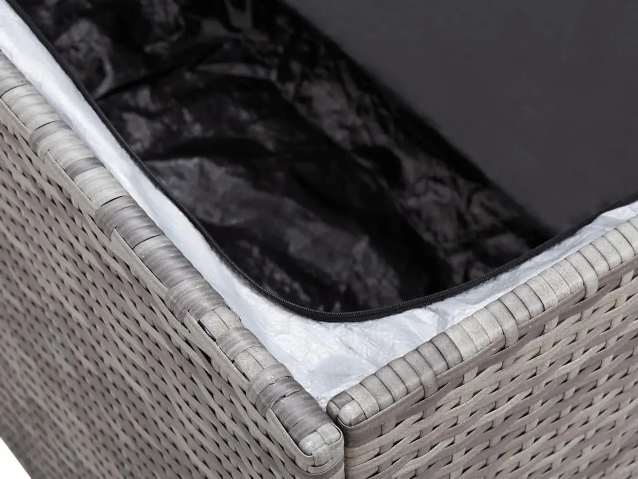 Billede 7 - Opbevaringskasse til haven i polyrattan - 100 × 50 × 50 cm, grå
