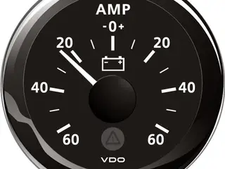 VDO amperemeter 60 A – sort, Ø52 mm