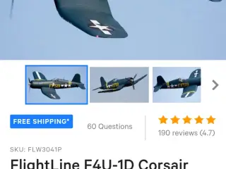Flightline F4U-1D Corsair "bubble top" 1600mm
