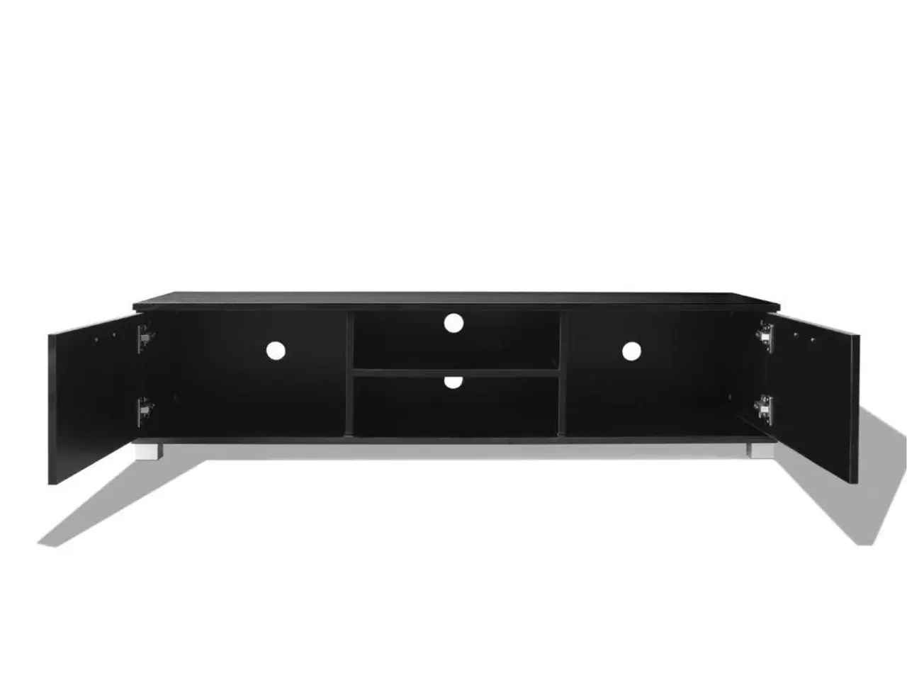 Billede 4 - Tv-bord i sort højglans - 140 × 40,5 × 35 cm med opbevaring