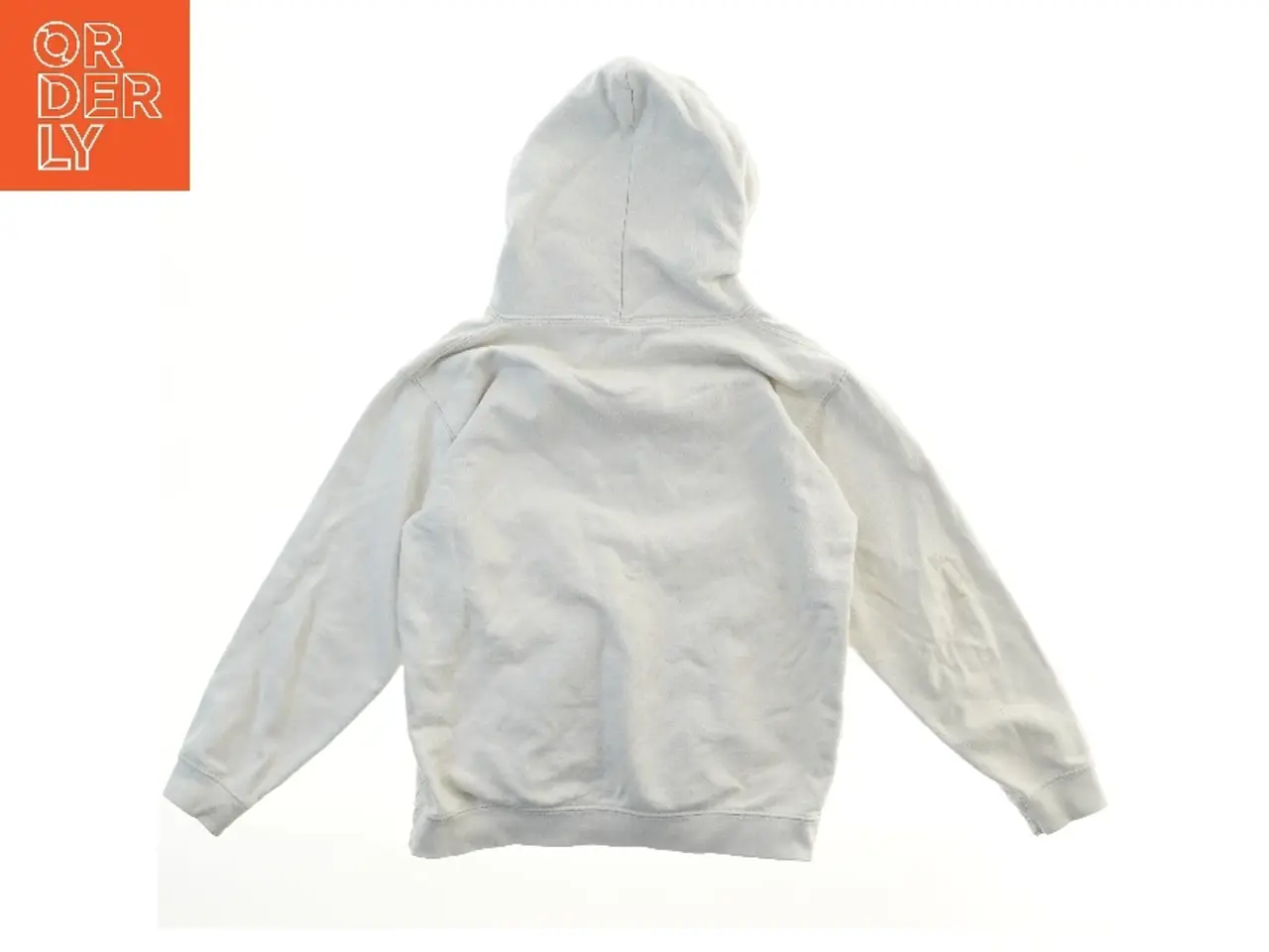 Billede 2 - Hvid hættetrøje med tekst (str.  L 53 B 45,5 cm)