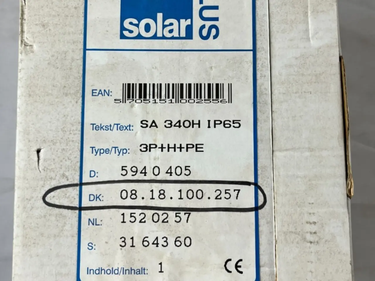 Billede 1 - Solar Plus SA340H IP65 Rotary Isolator kontakt