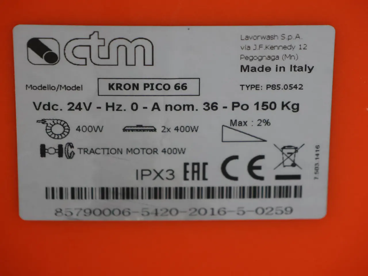 Billede 12 - Krom Pico 66 CTM gulvvaskemaskine m/lader