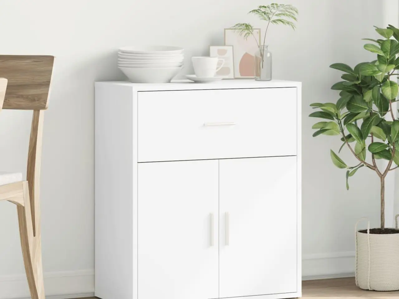 Billede 3 - Skænk 60x31x70 cm konstrueret træ hvid