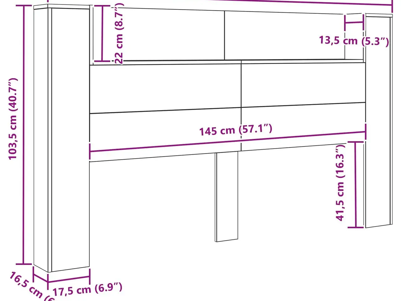 Billede 11 - Sengegavl med LED og opbevaring - artisan-eg, 180 cm