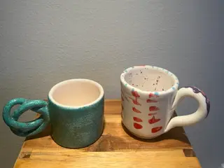 2 smukke unika keramikkopper / espressokopper