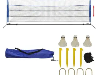 Badmintonnet-sæt med fjerbolde 500 x 155 cm