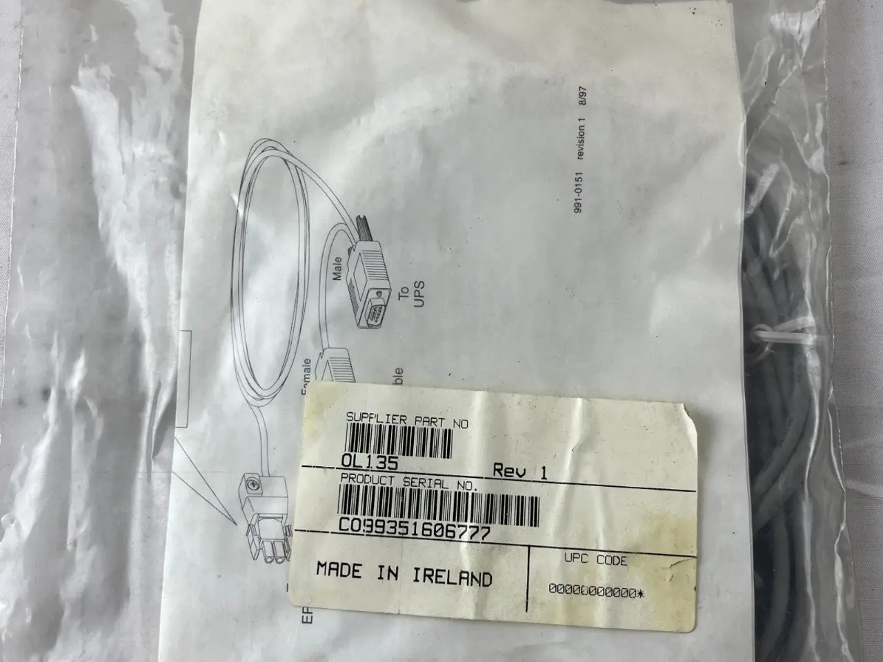 Billede 2 - IBM / APC UPS Serial Interface kabel OL135