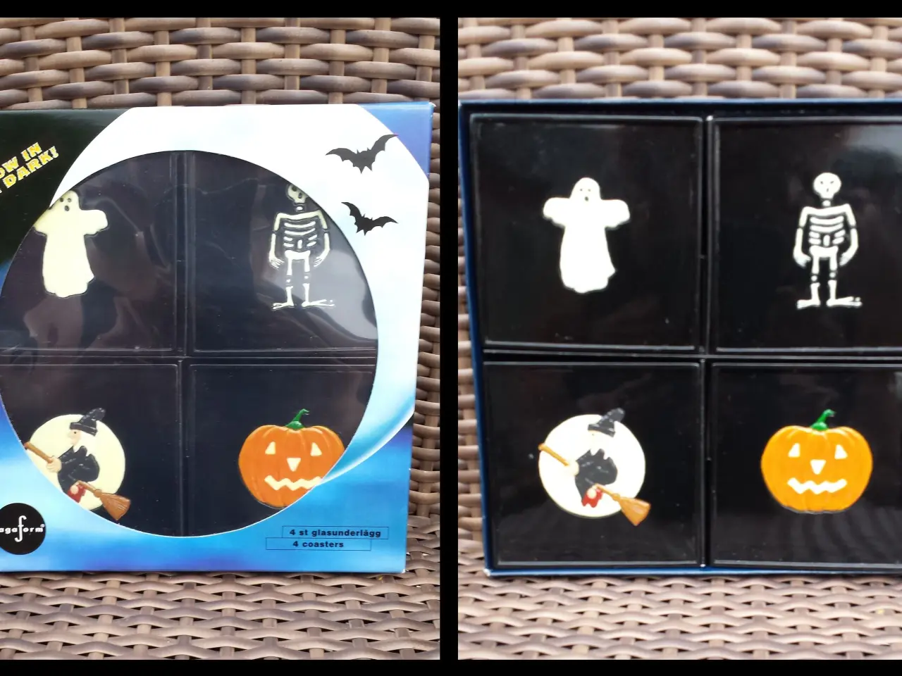 Billede 1 - Halloween selvlysende glasbakker