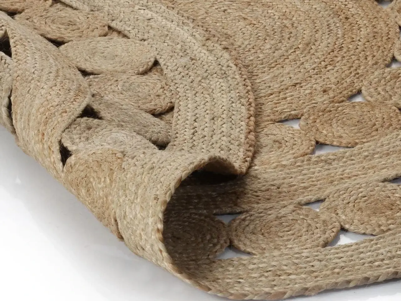 Billede 3 - Tæppe flettet design jute 120 cm rund