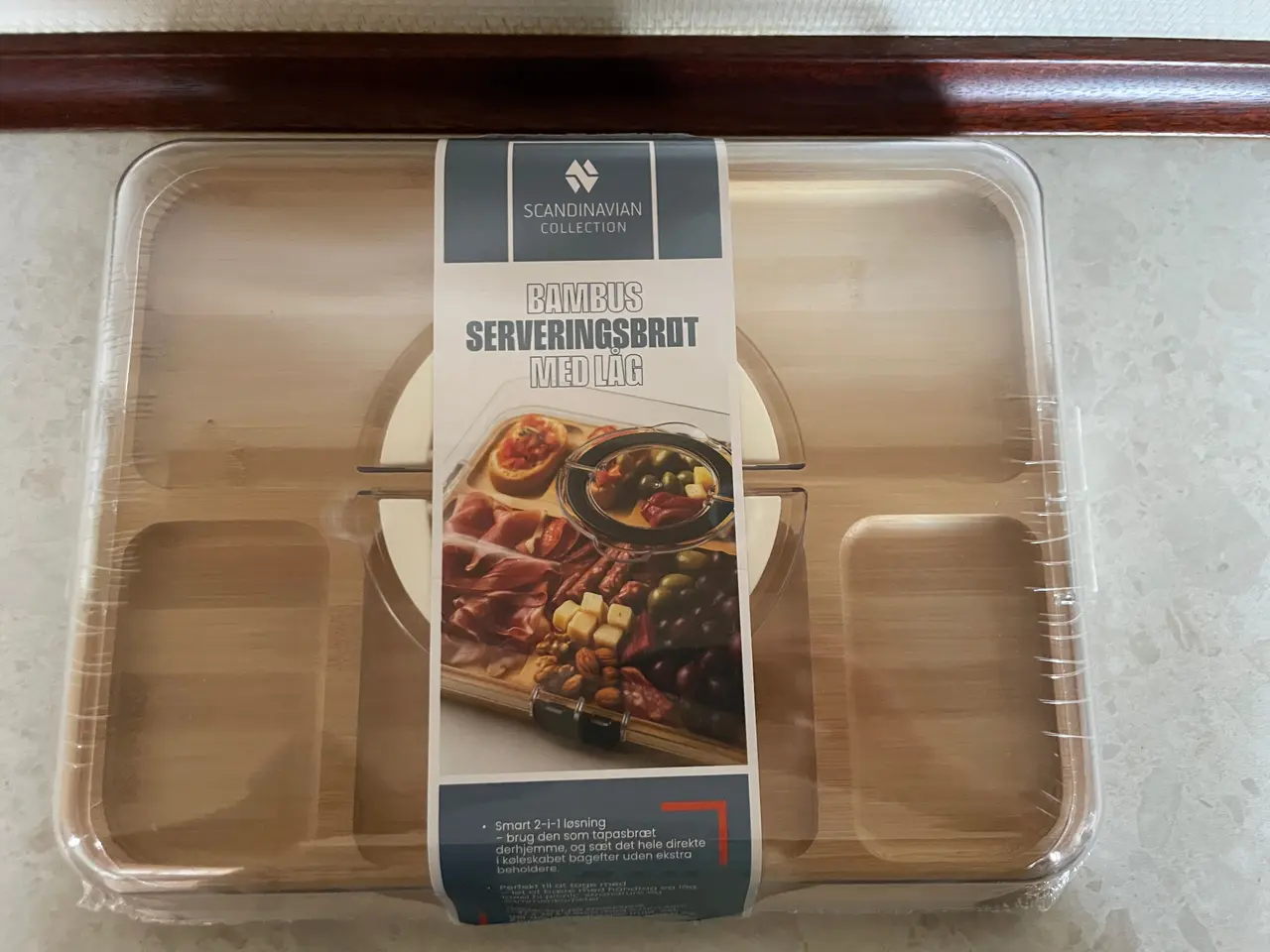 Billede 2 - Bambus serveringsbræt med låg