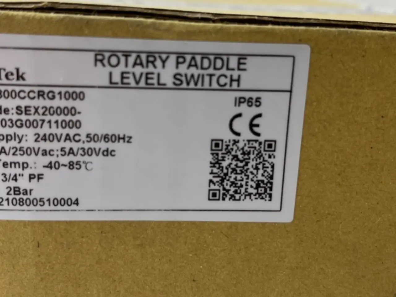 Billede 1 - FineTek SE3800CCRG1000 Rotary Paddle Level kontakt