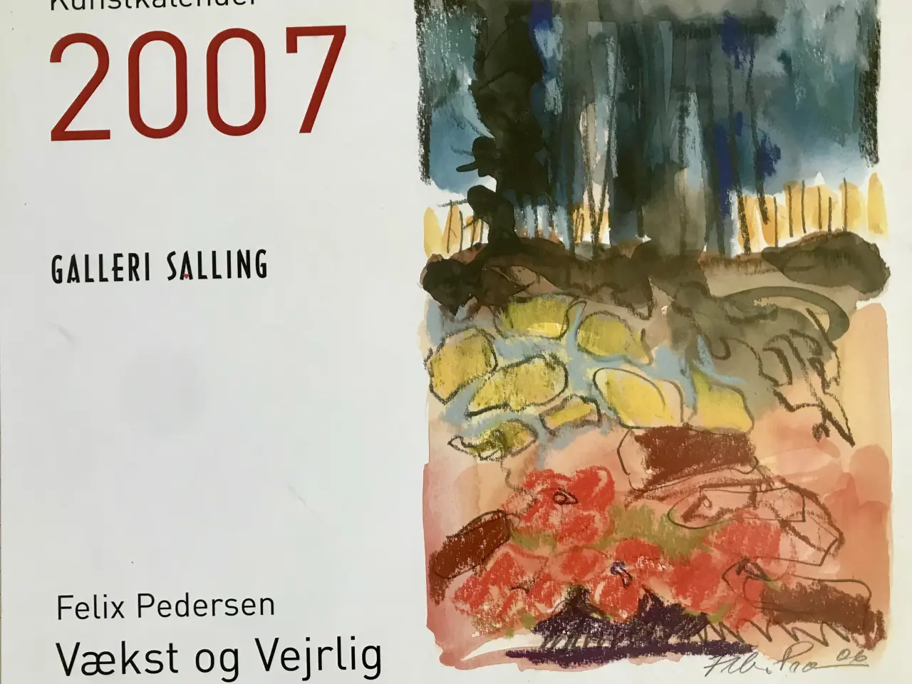 Billede 1 - Kunst kalender med akvarel tryk. Felix Pedersen. 