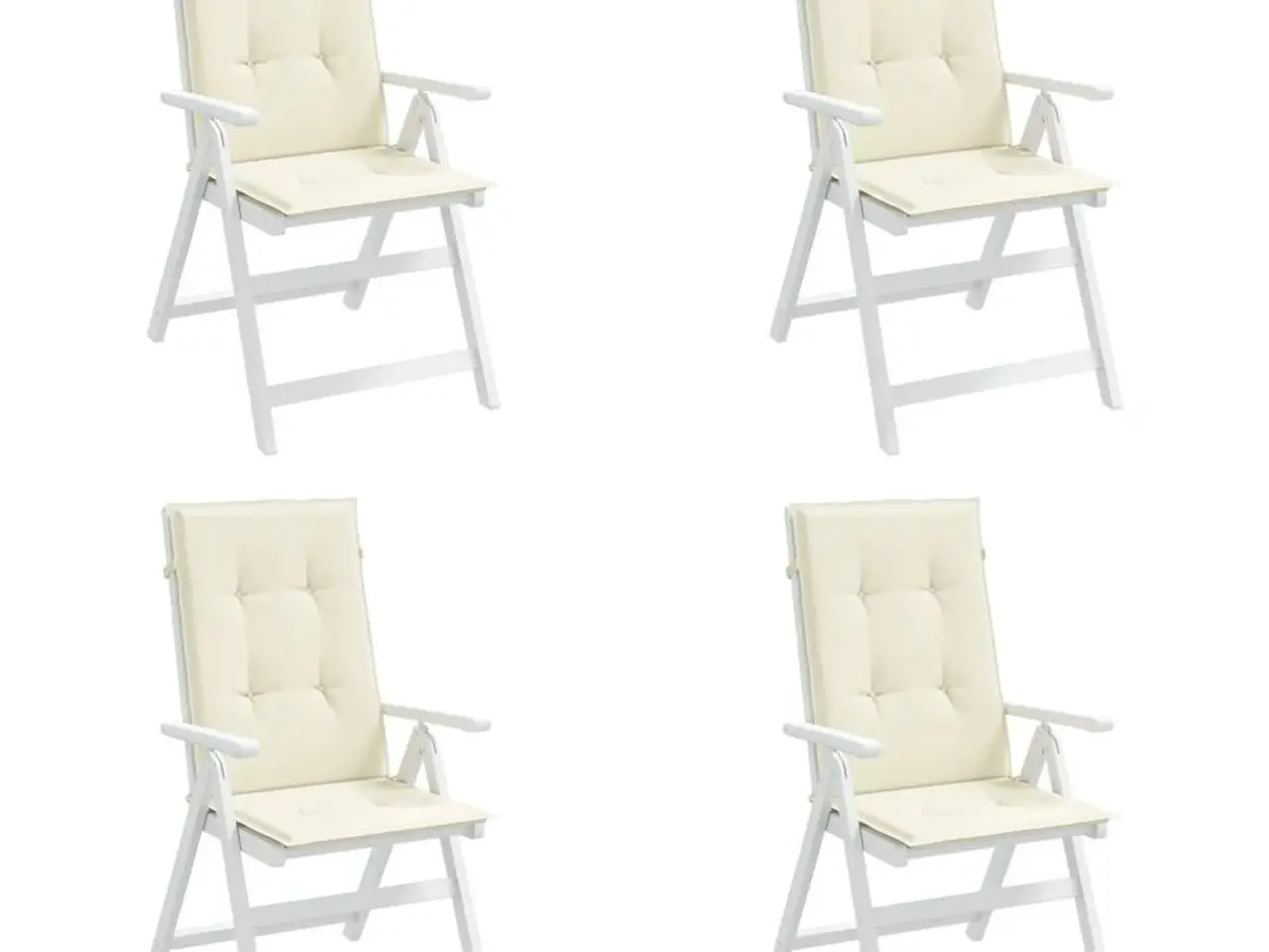 Billede 3 - Stolehynder m. høj ryg 4 stk. 120x50x3 cm stof cremefarvet