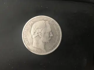 2 krone sølvmønt 1875