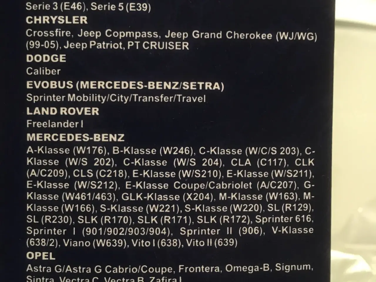Billede 1 - Oliefilter mecedes vito  BMW osv