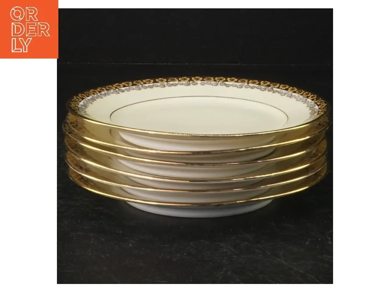 Billede 1 - Porcelænstallerkener med guldkant