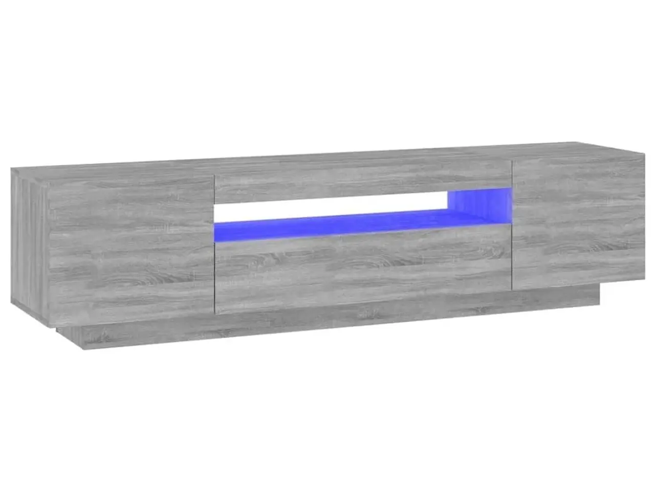 Billede 2 - TV-bord med LED-lys 160 x 35 x 40 cm - grå sonoma-eg