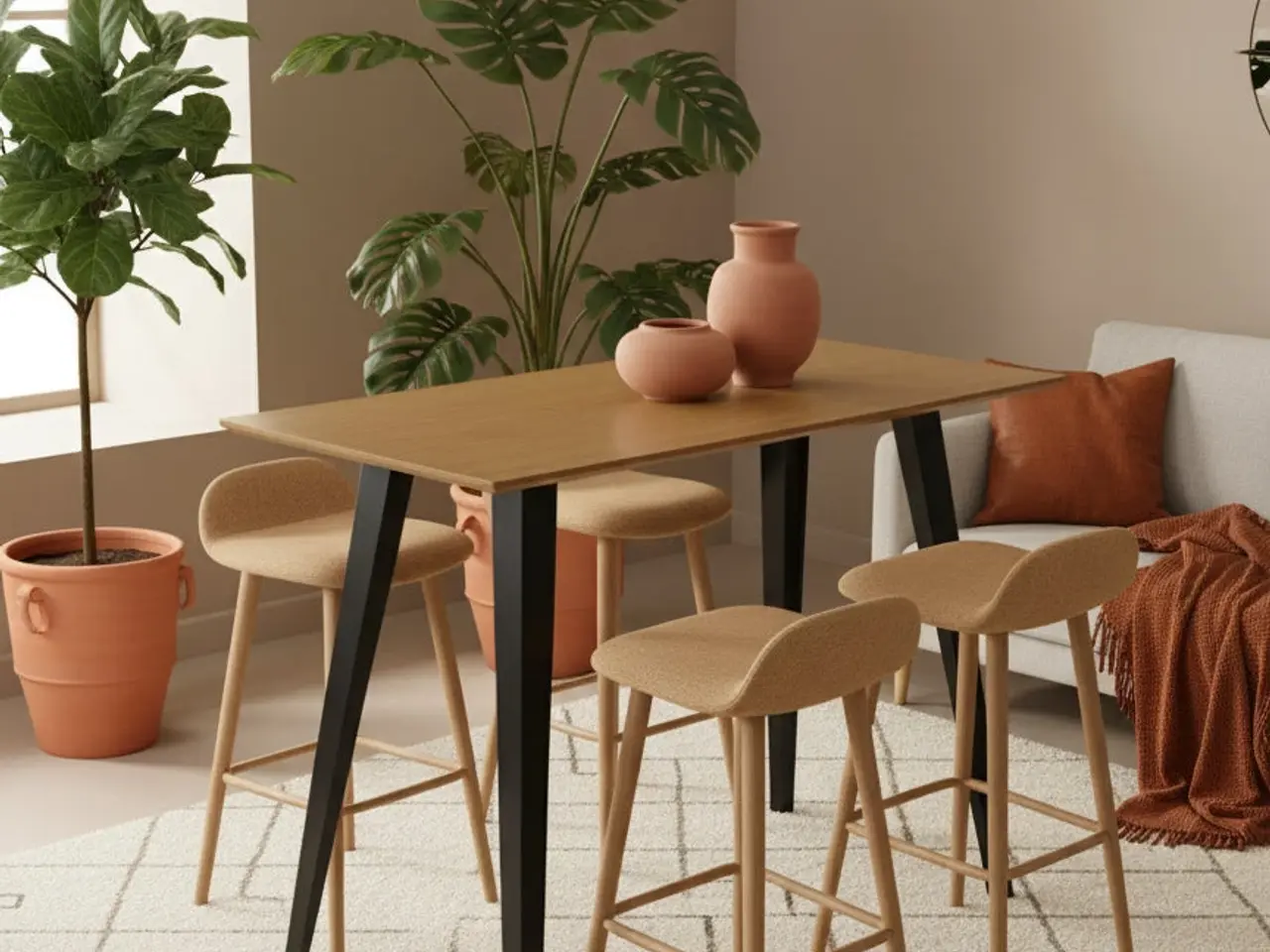 Billede 2 - Spider Højbord – Træ med Sort Stel 180x80 cm