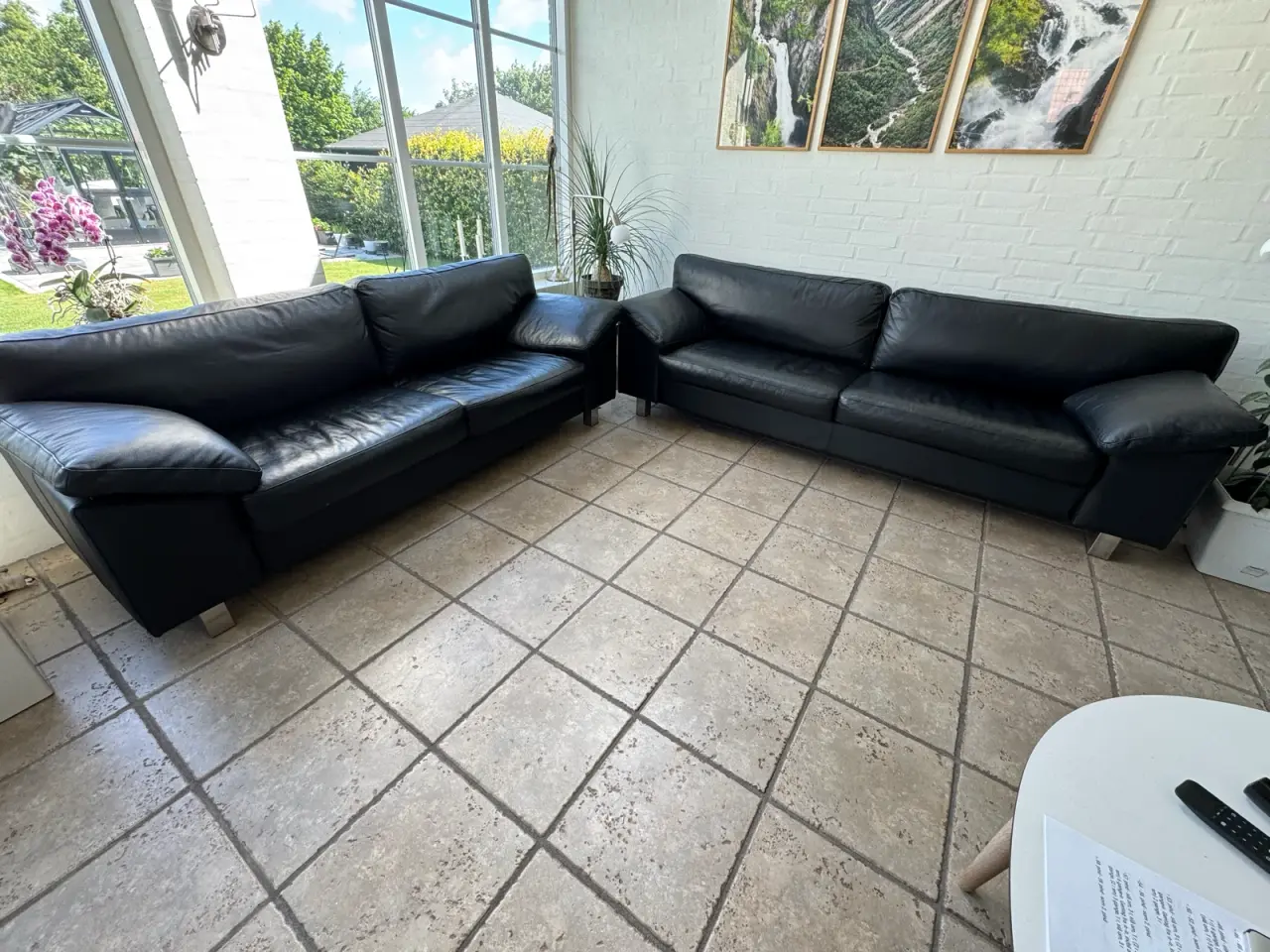 Billede 1 - Lædersofa sæt.