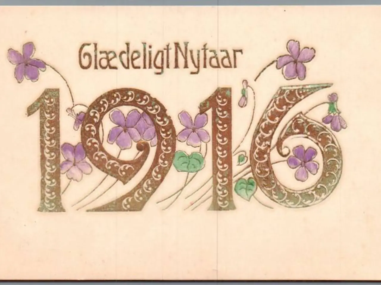 Billede 1 - Glædeligt Nytaar - 1916 - Postkort - Ubrugt