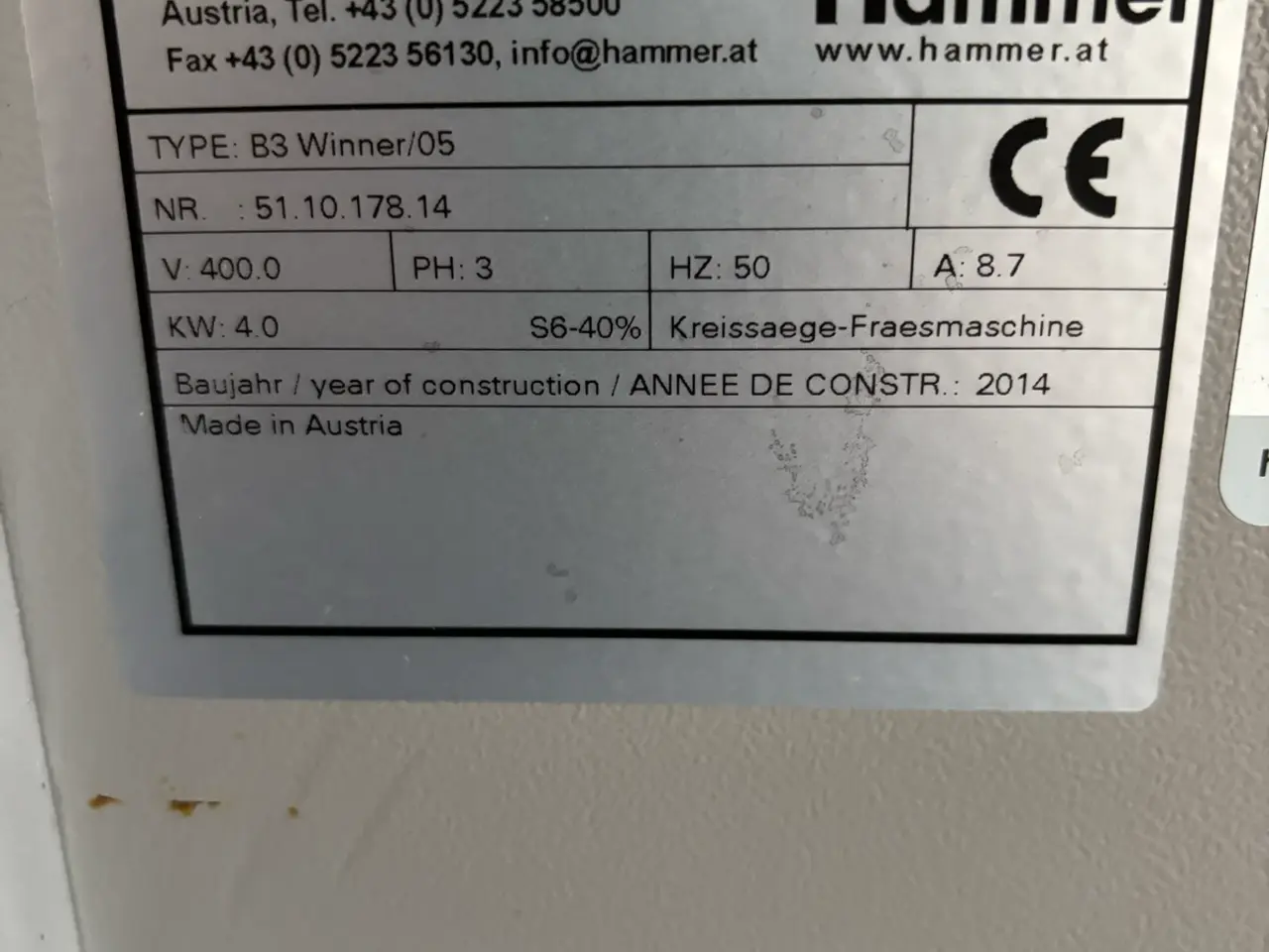 Billede 2 - Hammer Winner B3 Kombi sav/fræser