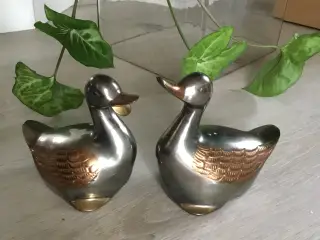Ænder 2 stk, Tin - messing