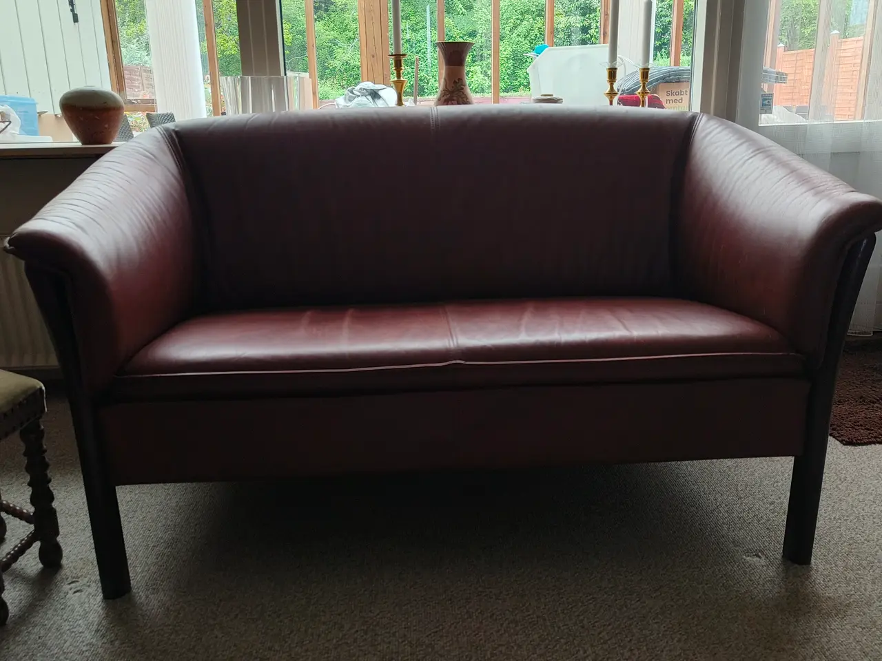 Billede 1 - Lædersofa med lænestole