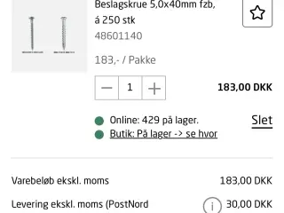 Rustfrie Essve og Simpson beslagskruer
