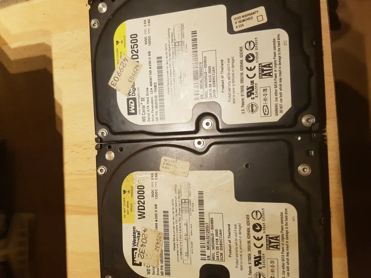 Billede 1 - 3 stk WD 3.5" sata harddiske!