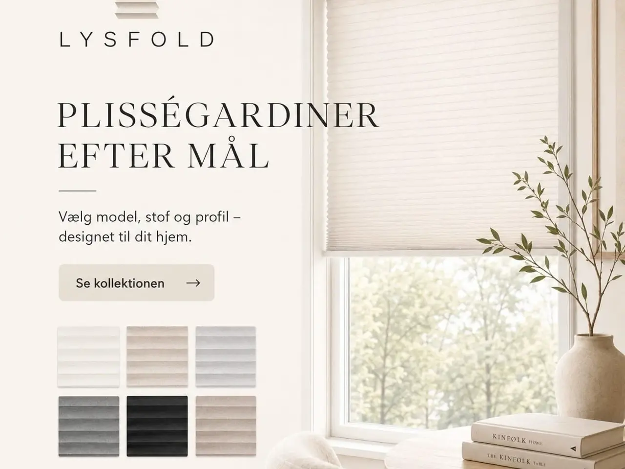 Billede 1 - Lysfold plisségardiner på mål - bestilling online 