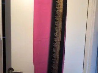 110x180cm rosa/sort tørklæde