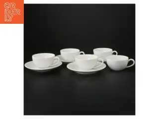 5 stk Porcelænskopper fra Eva Trio med underkopper fra Evatrio (str. Ø 14 og Ø8,5 cm)