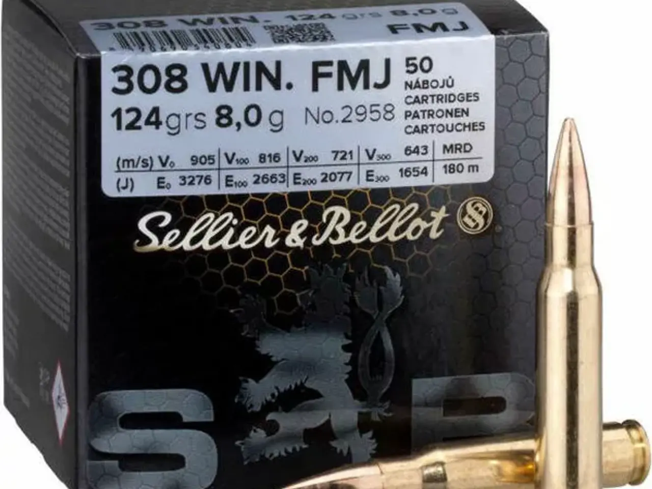 Billede 1 - Sellier & Bellot 308 FMJ 8.0g/124gr 50stk