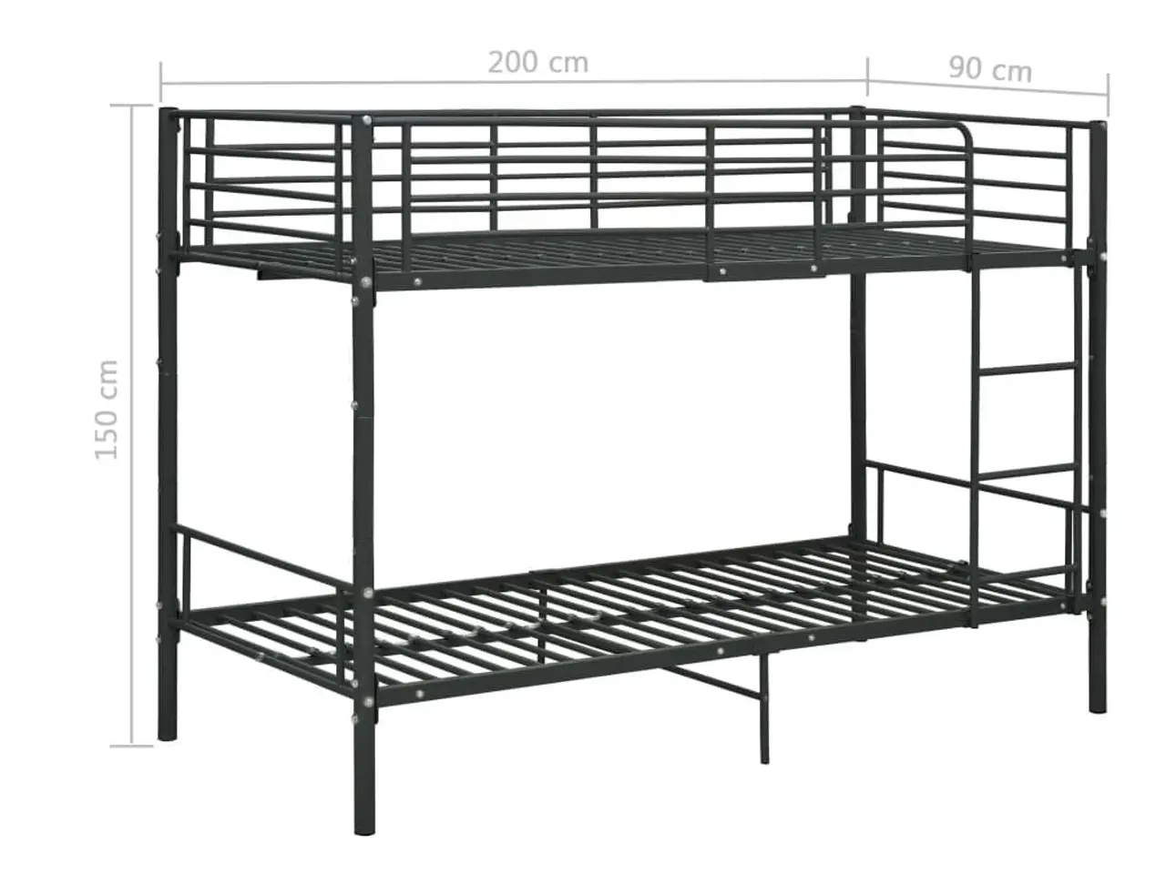 Billede 7 - Køjeseng 90x200 cm metal sort