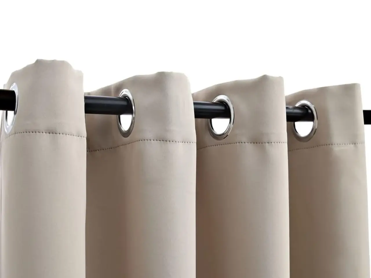 Billede 3 - Mørklægningsgardiner 2 stk. med metalringe 140 × 225 cm - beige