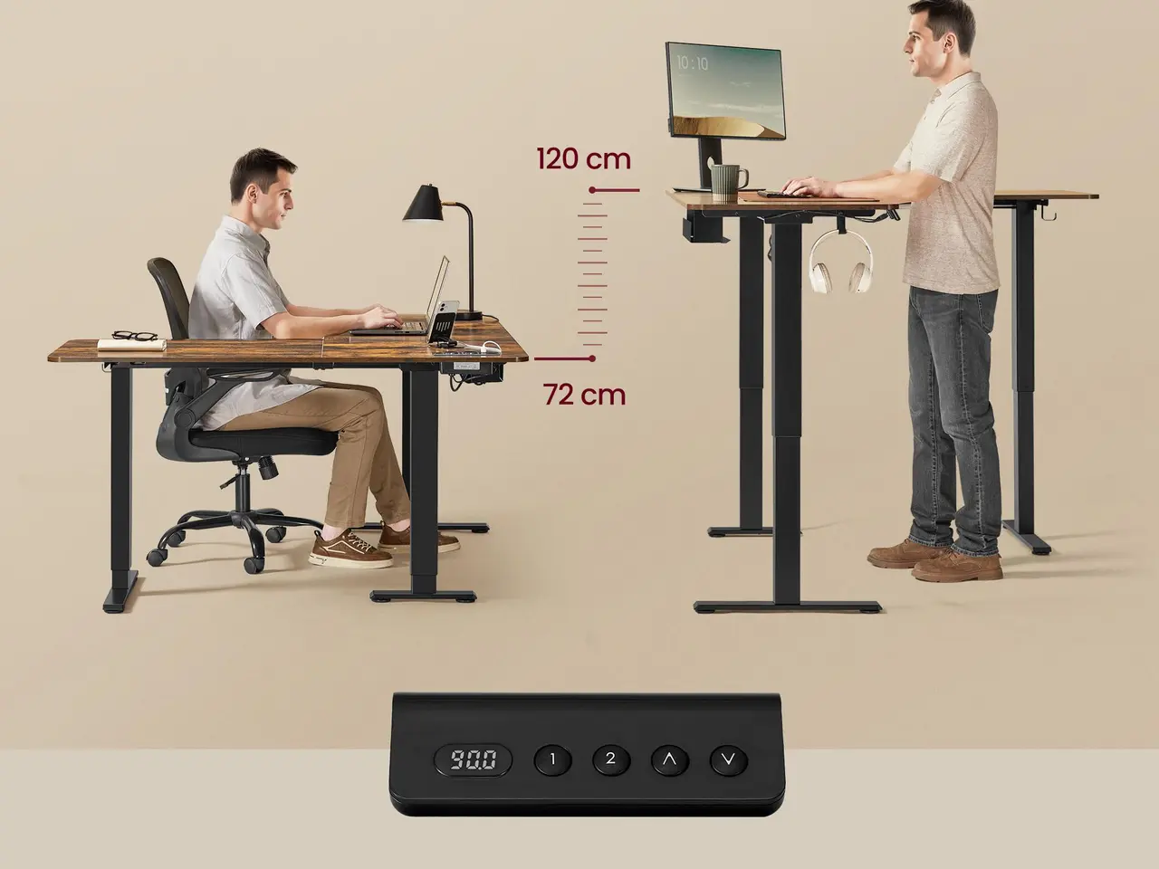 Billede 3 - Elektrisk L-formet hæve-sænkebord 160 x 140 cm