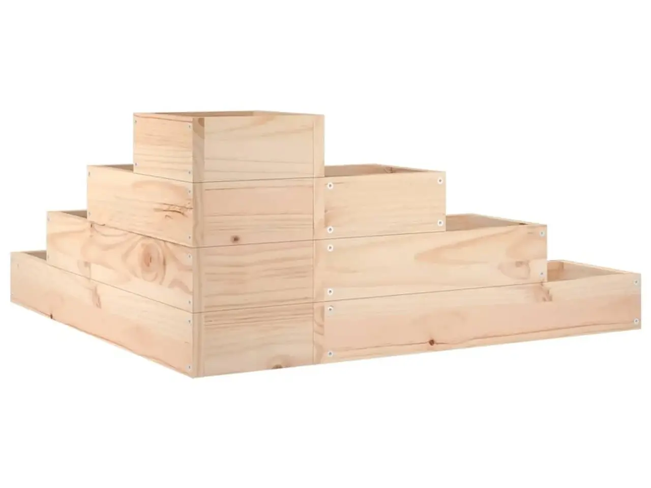 Billede 6 - Plantekasse 4 niveauer 80,5x79x36 cm massivt fyrretræ